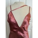 EXPRESS  Y2K Satin Slip Dress Sz 8 Metallic Pink Cocktail Strappy Sexy Date Fairy Photo 2