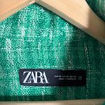 ZARA  Green Woven Plaid Tweed Button Front Shacket Overshirt Size XS Photo 11