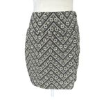 Charlotte Russe olive green and black geometric herringbone stretch mini skirt L Photo 1