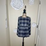 Philosophy Grey Navy & White Plaid Flannel Blouse Size Extra Small Photo 1