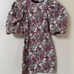 TALULAH Black Garden Floral Blouson Shoulder Puff Sleeve Mini Dress Sz XS Photo 1