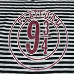 Harry Potter striped 9 3/4 short sleeve loose fitting Shirt, good condition, XS Black Photo 1
