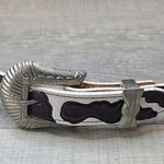 Krass&co Brazos Joe Belt . White & Black Cow Print Leather Belt Size 36 Photo 0