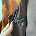 Tahari ASL Tortoise Shell Printed Midi Dress 10 Brown Photo 3
