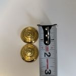 Liz Claiborne Vintage  Crest Shield Clip On Earrings Gold Tone Signed LC Photo 6