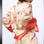 ZARA  JUNGLE PRINT LONG SLEEVE BLOUSE SHIRT PAJAMA STYLE TOP SIZE XS NEW Photo 13