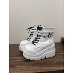 Demonia  Shaker White Platform Lace Up Buckle Boots size 8 Photo 2