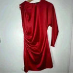 ZARA  Satin Effect Asymmetric One Shoulder Mini Dress Photo 4