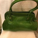 Iman Vegan Crock Cracked Green Shoulder Bag Photo 8