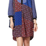 Moulinette Soeurs Anthropologie Foulard Silk Shirt Dress Blue Size XS Photo 0