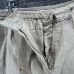 LL Bean Capri Pants Women 24W Beige Linen Classic Fit Drawstring Coastal Resort Photo 2