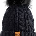 Women Winter Pompom Beanie Hat with Warm Fleece Lined, Thick Slouchy Snow Knit Skull Ski Cap Photo 0