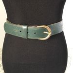 None Embroidered Bridle Stitch Belt Green Brass Photo 0