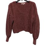 Crave fame Pullover Womens Large Crop Sweater Bishop Sleeve Knit Photo 0