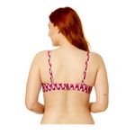Time & Tru NWT Bikini top Geo Print V-Wire pink size Large 12/16 swimsuit Photo 3