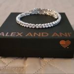 ALEX AND ANI Silver Snowbell Swarovski Crystal Bangle Wrap Bracelet Photo 1