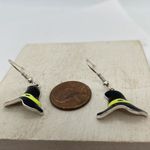 Witch Hat Enamel Halloween Earrings Black Yellow Silver Gray Photo 5