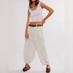 Free People NWT We The Free Ridley Pull-On Barrel Jeans - Ecru long - Small TALL Photo 2