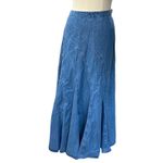 Coldwater Creek Blue Asymmetrical Seam detail tencel Maxi Skirt NEW Size SMALL Photo 3