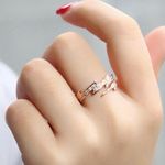 14K Rose Gold Plated Adjustable Lightning Ring for Women Size Adjustable ring size 6 Photo 2