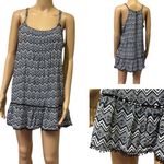 IslandHaze Spaghetti Strap Blue and White Print Mini Coverup Dress Womens Medium Photo 1