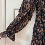 Ulla Johnson Esma Mini Dress Onyx Ikat Size 2 Ruffle Silk Georgette Metallic S Photo 11