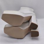 Guess Byra Platform Ankle Boots Women 7.5 Ivory Retro 70s Block Chunky Heel Gogo Photo 13