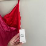 Petal and Pup Lipa Red Pink Colorblock Satin Midi Slip Dress Photo 8