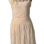 Chelsea and Violet  Off White Exotic Eighties Lace Dress Size Large Photo 0