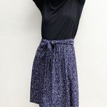 Comptoir Des Cotonniers Navy Blue Confetti Print Bow Waist Flowy Skirt womens S Photo 12