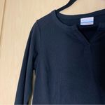 Columbia Black Waffle Henley Long Sleeve Size Small Photo 1