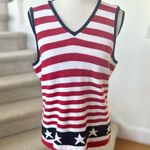 Liz Claiborne Vintage  American Flag Knit Cotton Tank Top Photo 2