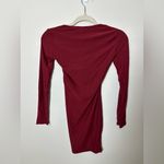Pretty Little Thing  cherry red soft touch square neck long sleeve bodycon dress Photo 2
