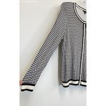 Talbots Black/White Cotton Blend Houndstooth Button-Up Cardigan Sweater - Size L Photo 1
