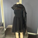 Women’s Black Strapless Short Chiffon Homecoming Party Dress Size S (4) NWT Photo 13