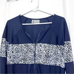 Athleta  Womens Half Zip UPF Swim Rash Guard Blue Long Sleeve Shirt Size L Swim Photo 2