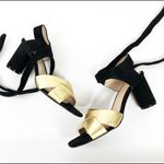 LuLaRoe Sz 8 HAVANA Block HEEL - BLACK & GOLD Photo 4