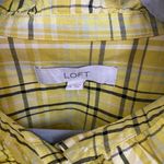 Loft NWOT Ruffle Trimmed Plaid Button Down Shirt Photo 4
