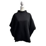 Frank & Eileen Audrey Funnel Neck Capelet Triple Fleece One Size OS Black Photo 2