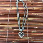 Brighton  Double Strand Heart Pendant Necklace toggle clasp Photo 3