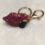 RHINESTONE LIPSTICK & LIP KEYCHAIN New Pink Photo 3