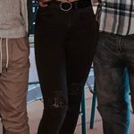 American Eagle  High Rise Washed Black Lace Knee Rip Jeggings Photo 4