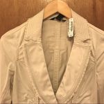 White House | Black Market NWT WHBM Blazer Blazer 0 cream color ruffle belt Photo 2