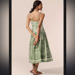 Farm Rio  Green Delicate Tapestry Premium Linen Midi Dress Photo 5