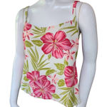 Costa Del Sol Cream, Pink, & Green Floral Tankini Top (12) Pink Photo 0
