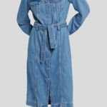 7 For All Mankind denim lustre midi dress size small in valentine Photo 0