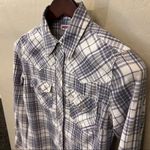 True Religion  Western women’s plaid button down cotton fitted shirt size S Photo 2