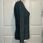 NEW YORK & COMPANY Lurex Knit Lace Up Neck Top Green Photo 3