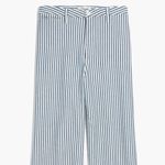 Madewell NWT Emmett Wide-Leg Crop Pants in Herringbone Railroad Stripe Size 36P Photo 2