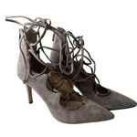 Vince Camuto  Barsha Suede Lace Up Taupe Heel Shoes Size 6.5M Photo 4